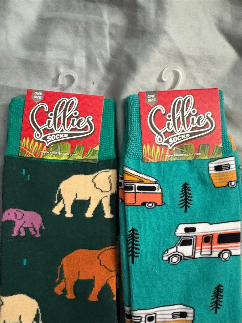 Sillies Teal Camper Kids Pajama Socks